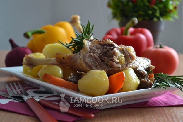 Рецепт гуся кусочками с картошкой в духовке