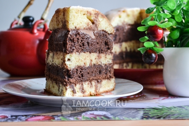 Фото торта «Зебра» на сметане