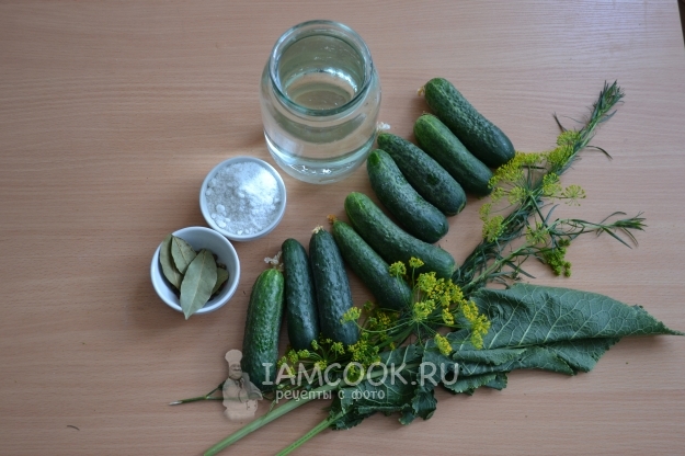 Ингредиенты для быстрых малосольных огурцов в банке