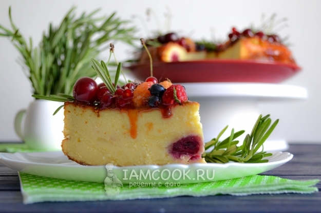 Рецепт творожной запеканки с вишней