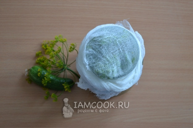 Накрыть банку марлей