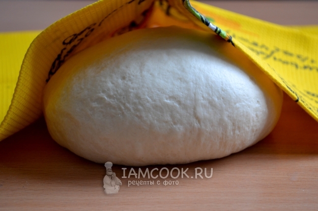 Накрыть тесто полотенцем