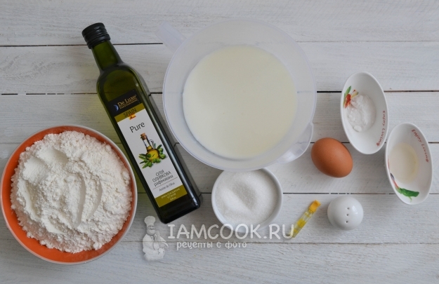 Ингредиенты для пышных оладий на ряженке