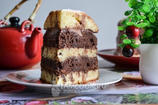 Рецепт торта «Зебра» на сметане