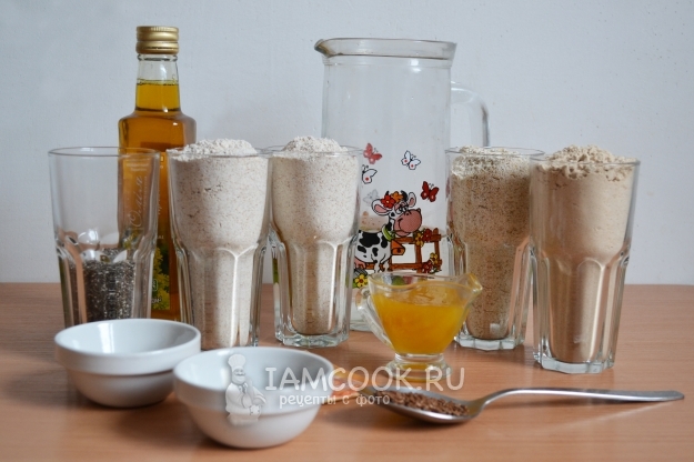 Ингредиенты для бездрожжевого хлеба в мультиварке