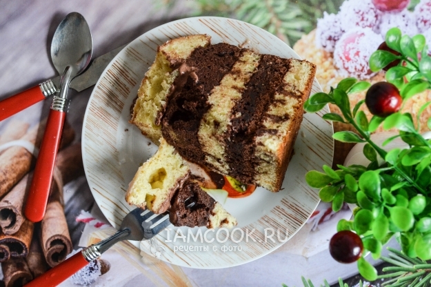 Вкусный торт «Зебра» на сметане