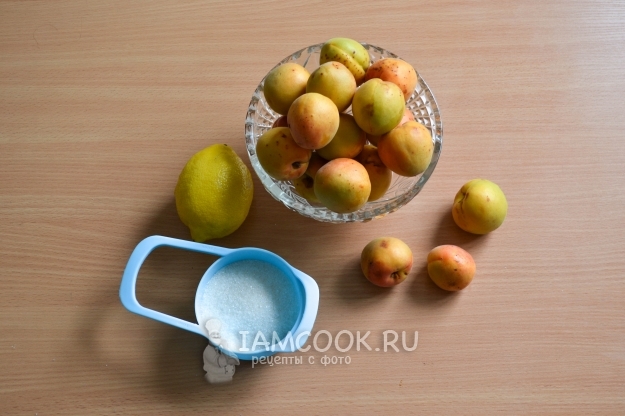 Ингредиенты для компота из абрикосов с лимоном на зиму