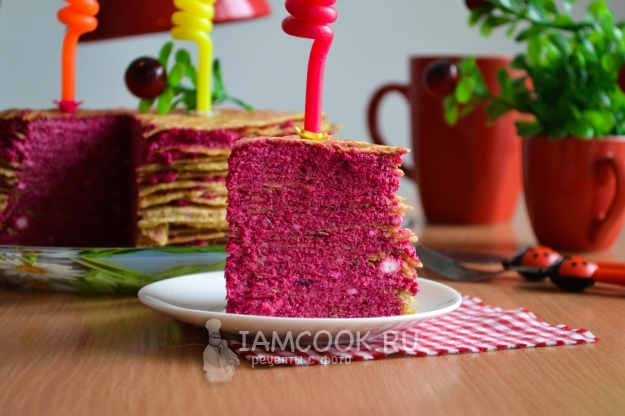 Рецепт закусочного вафельного торта из кабачков