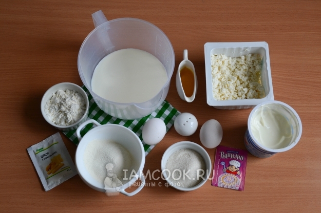 Ингредиенты для налистников с творогом