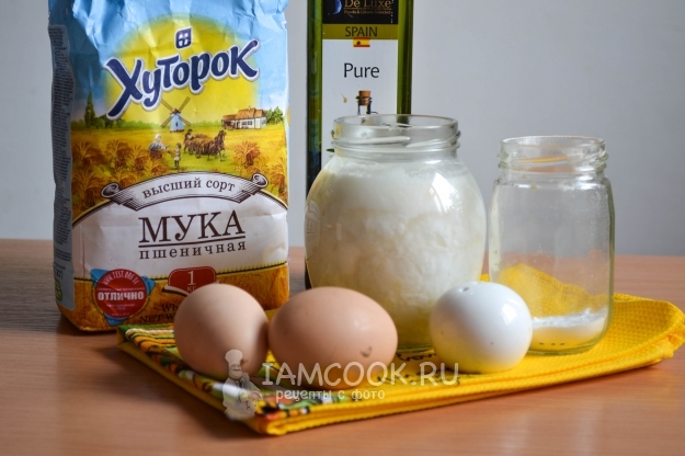 Ингредиенты для жареных пирожков из теста на кефире и соде
