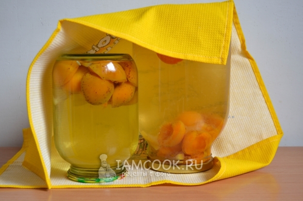 Фото компота из абрикосов с лимоном на зиму