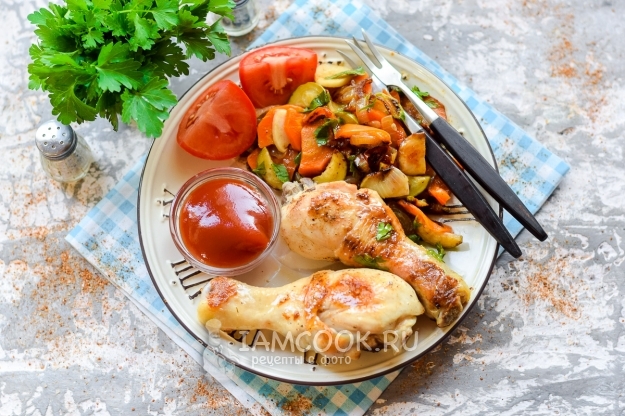 Рецепт курицы с овощами на сковороде