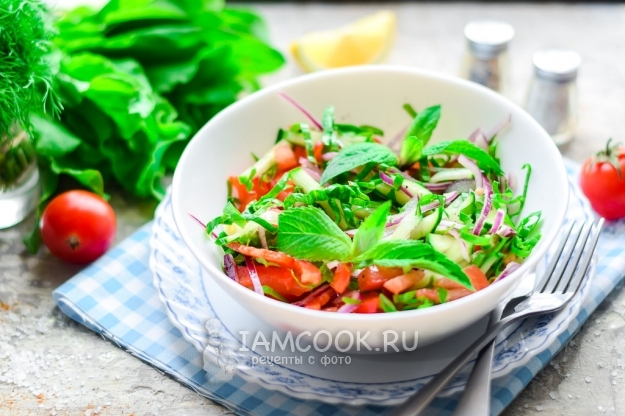 Рецепт салата из щавеля и свежих овощей