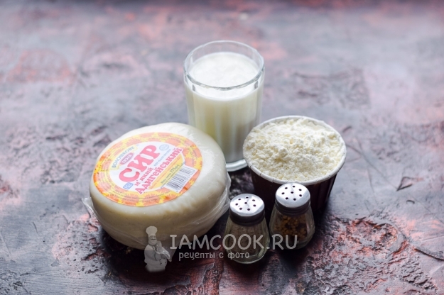 Ингредиенты для лепёшек с адыгейским сыром на сковороде