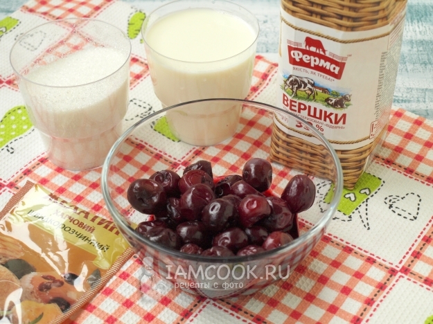 Ингредиенты для панна-котты с вишней