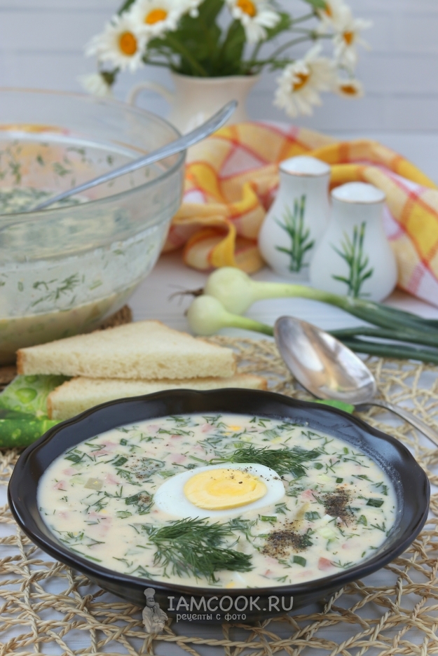 Рецепт окрошки на кефире с горчицей