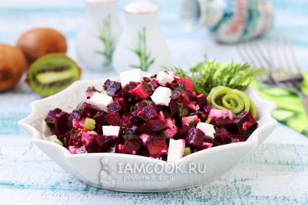 Рецепт салата из свеклы с киви и сыром фета