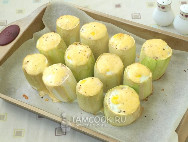Фото бочонков из кабачков с мясным фаршем