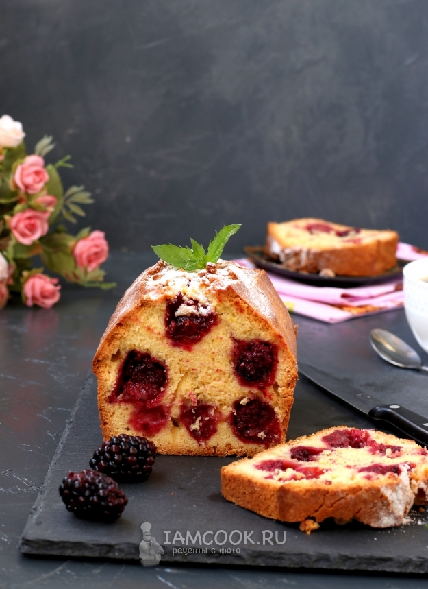 Рецепт кекса с ежевикой