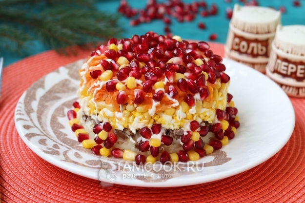 Вкусный салат «Ричард» с гранатом и говядиной