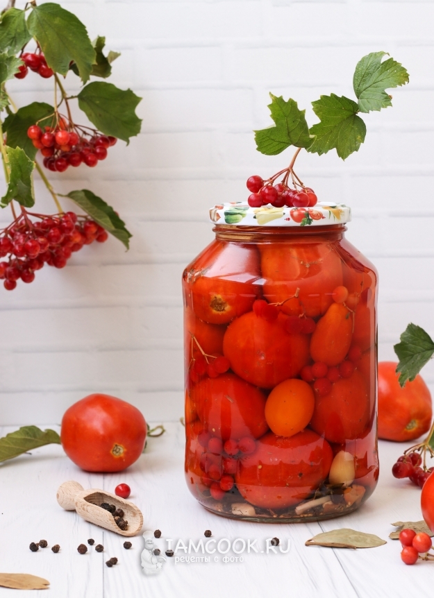 Рецепт маринованных помидоров с калиной