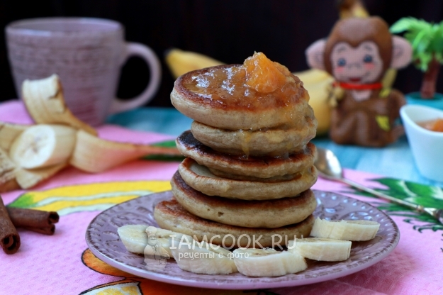 Рецепт пышных оладий с бананом на кефире