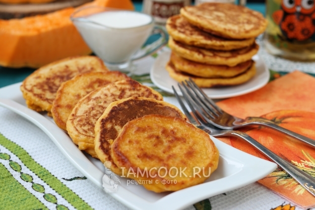 Рецепт оладий из тыквы с сыром