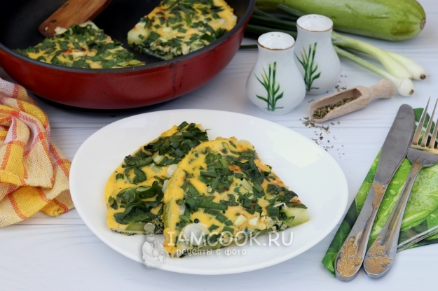 Фото омлета с кабачком и шпинатом