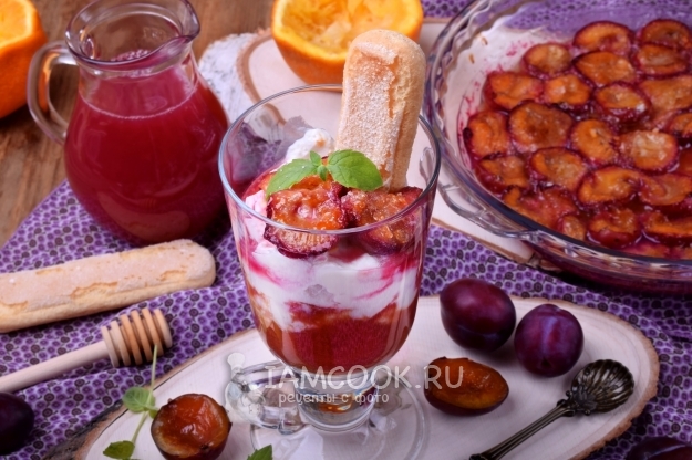 Рецепт медово-апельсиновой сливы с рикоттой