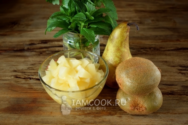 Ингредиенты для смузи с консервированным ананасом и киви