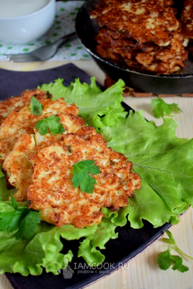 Оладьи из цветной капусты с сыром