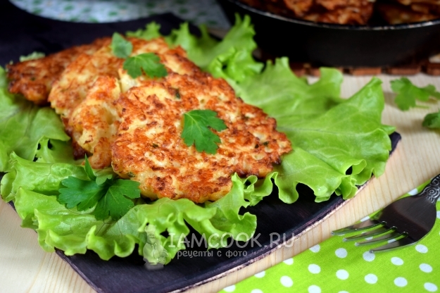 Рецепт оладий из цветной капусты с сыром