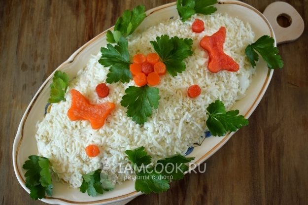 Фото салата «Пасхальное яйцо» (в форме яйца)