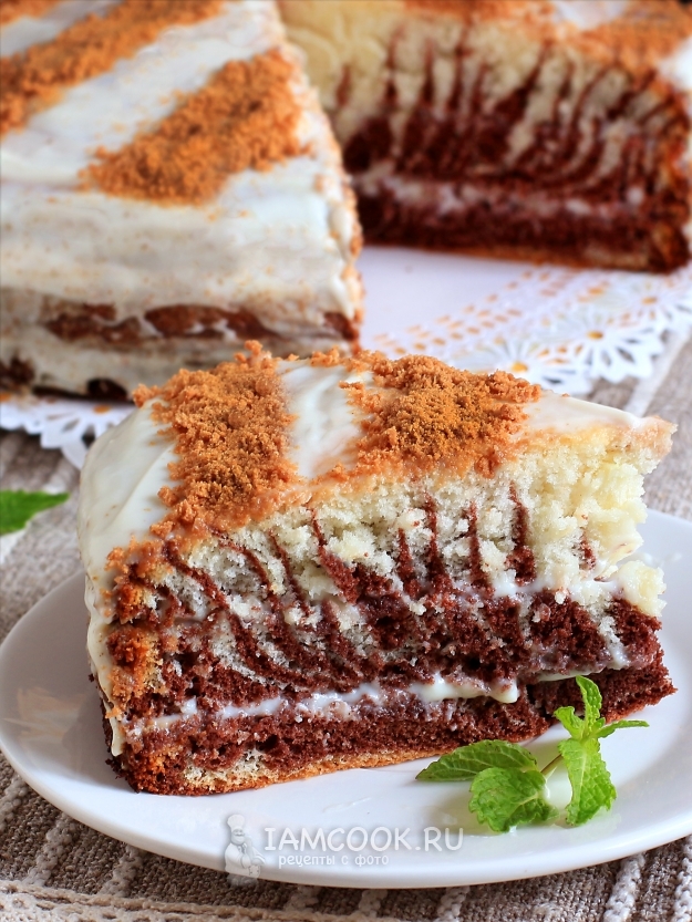 Рецепт торта «Зебра» без сметаны