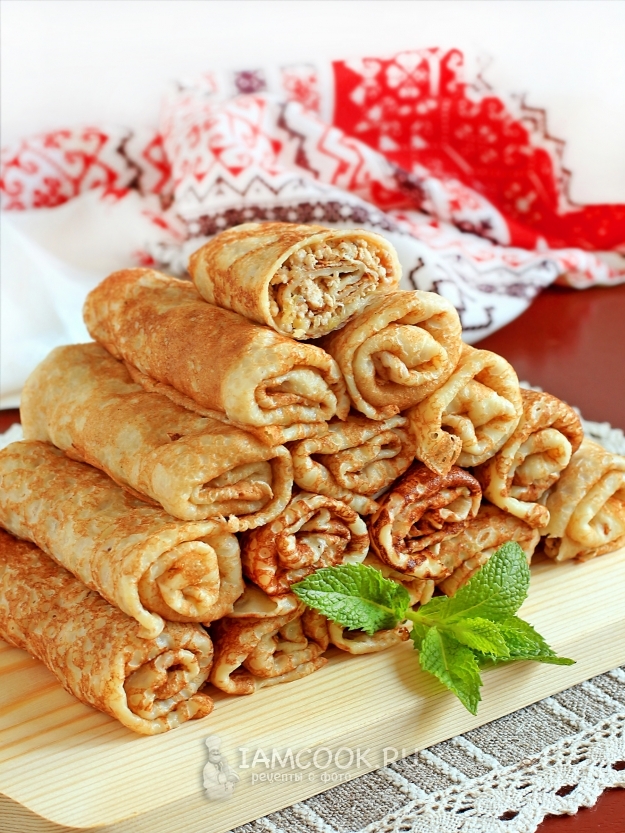 Рецепт блинчиков с куриным фаршем и капустой