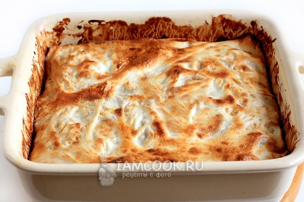 Фото лазаньи из лаваша с фаршем и сметанным соусом