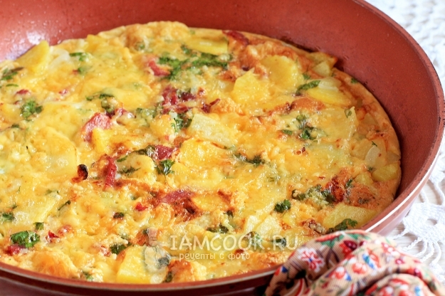 Рецепт фриттаты с картофелем и ветчиной