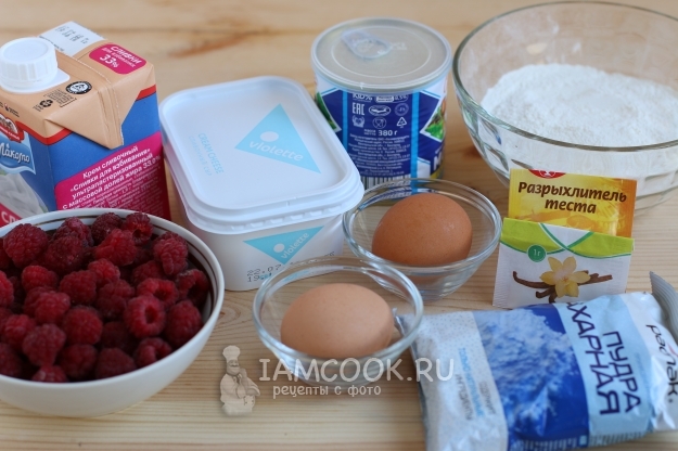 Ингредиенты для торта «Молочная девочка» с фруктами