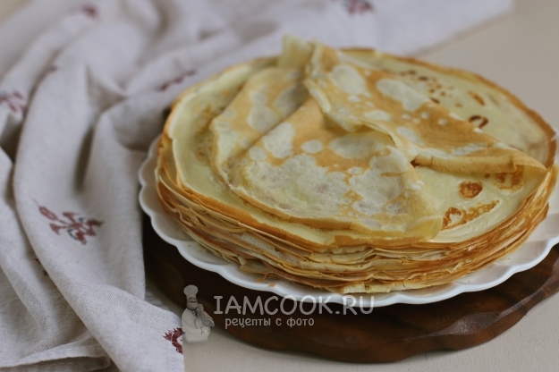 Рецепт тонких блинов на молоке и кефире