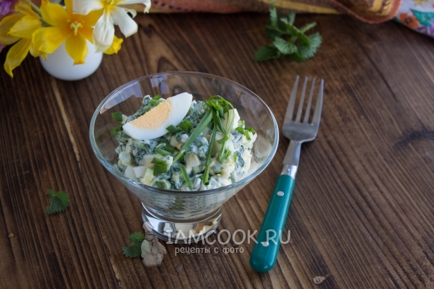 Фото салата из крапивы с яйцом