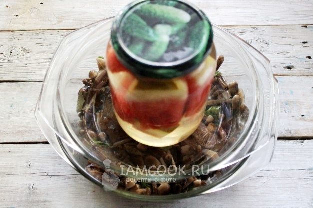 Положить на грибы гнет