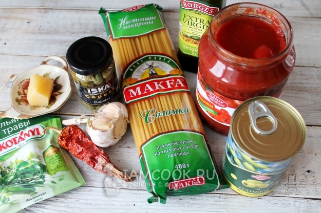 Ингредиенты для пасты Арабьята (Аррабиата)