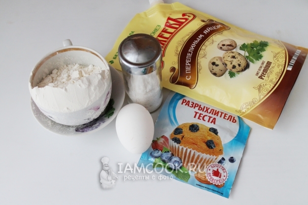 Ингредиенты для теста для пиццы на майонезе без дрожжей (+пицца)