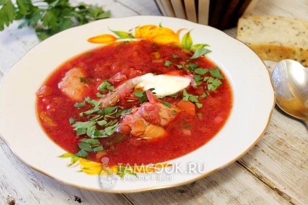 Рецепт борща с куриными крылышками