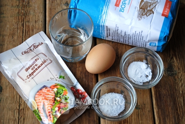 Ингредиенты для быстрого теста для пиццы на майонезе (+пицца)