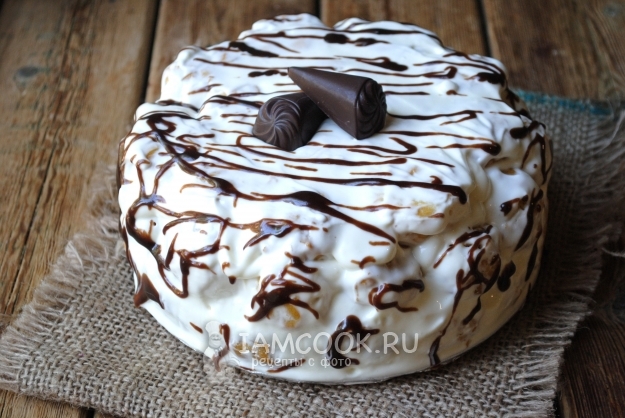 Рецепт торта из профитролей со сметанным кремом