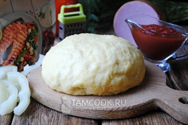 Фото быстрого теста для пиццы на майонезе (+пицца)