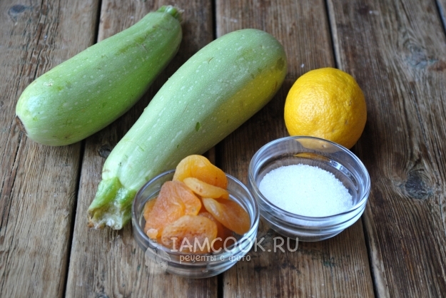 Ингредиенты для варенья из кабачков с курагой