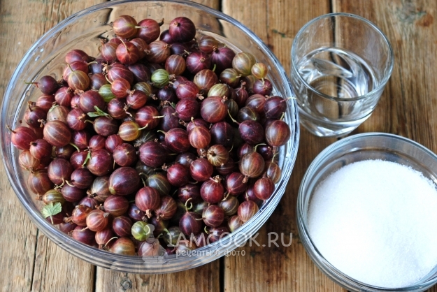 Ингредиенты для конфитюра из крыжовника