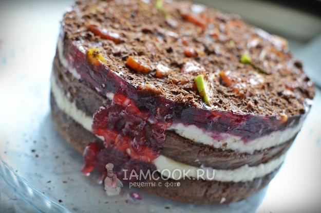 Намазать на бок торта джем